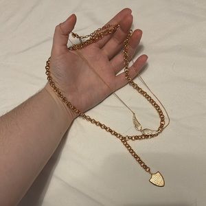 BP gold luxe layers angel necklaces